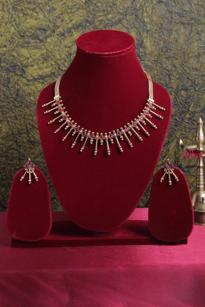 Mythri - Goltone Spike Necklace - N1806