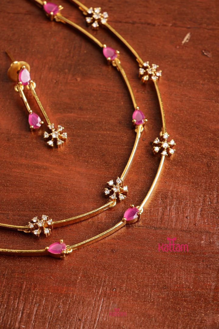 Nakshatra Two Line Ruby Choker - N5357