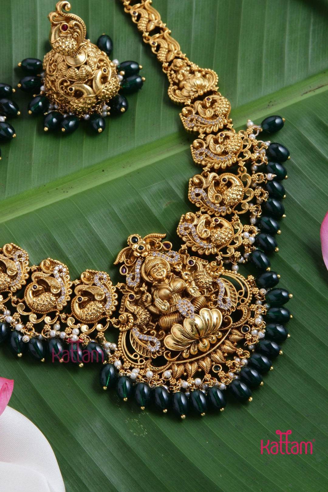 Nakshi - Antique Gold Goddess Bead Necklace - N2710
