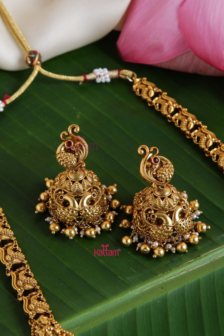 Nakshi - Antique Gold Goddess Pearl Haram - N2826