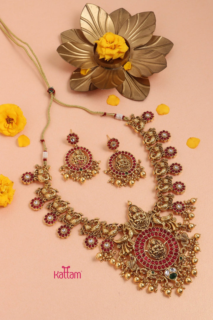 Nakshi - Semi Bridal Ruby Necklace - N3309