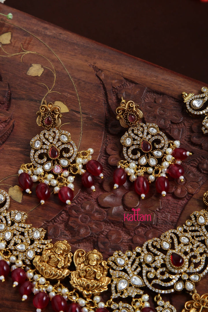 Nathiya - Victorian Goddess Maroon Necklace - N6108