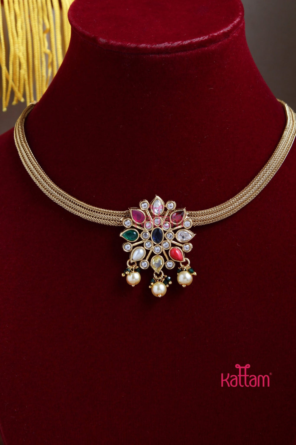 Navaratha Pendant Choker - Design 1 - N3037