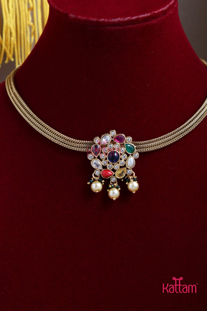 Navaratha Pendant Choker - Design 3 - N3039