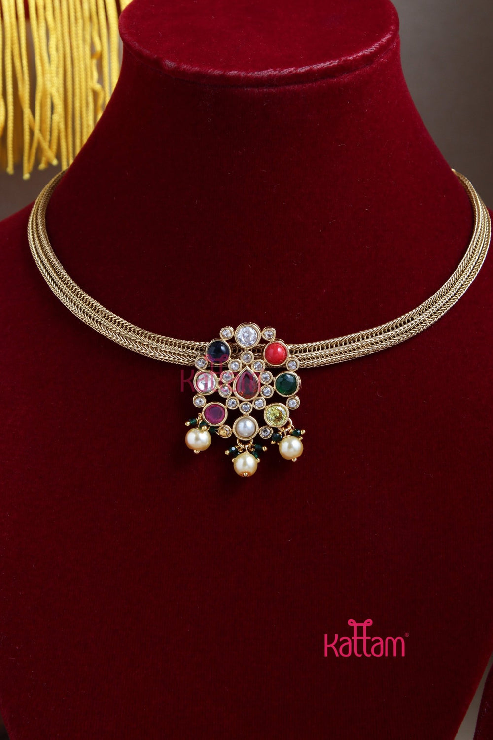 Navaratha Pendant Choker - Design 4 - N3040