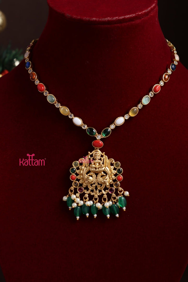 Navarathna Beaded Stone Necklace - N3869