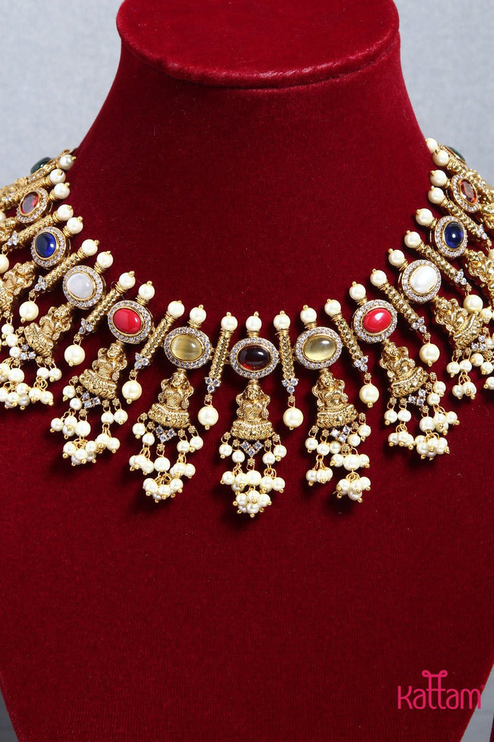 Navarathna Goodess Lakshmi Necklace - N1408