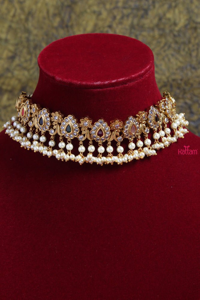 Navarathna Pearl Trims Choker - N1692