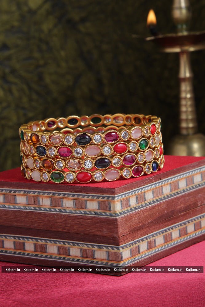 Navarathna Stone Bangle - B354 - V4