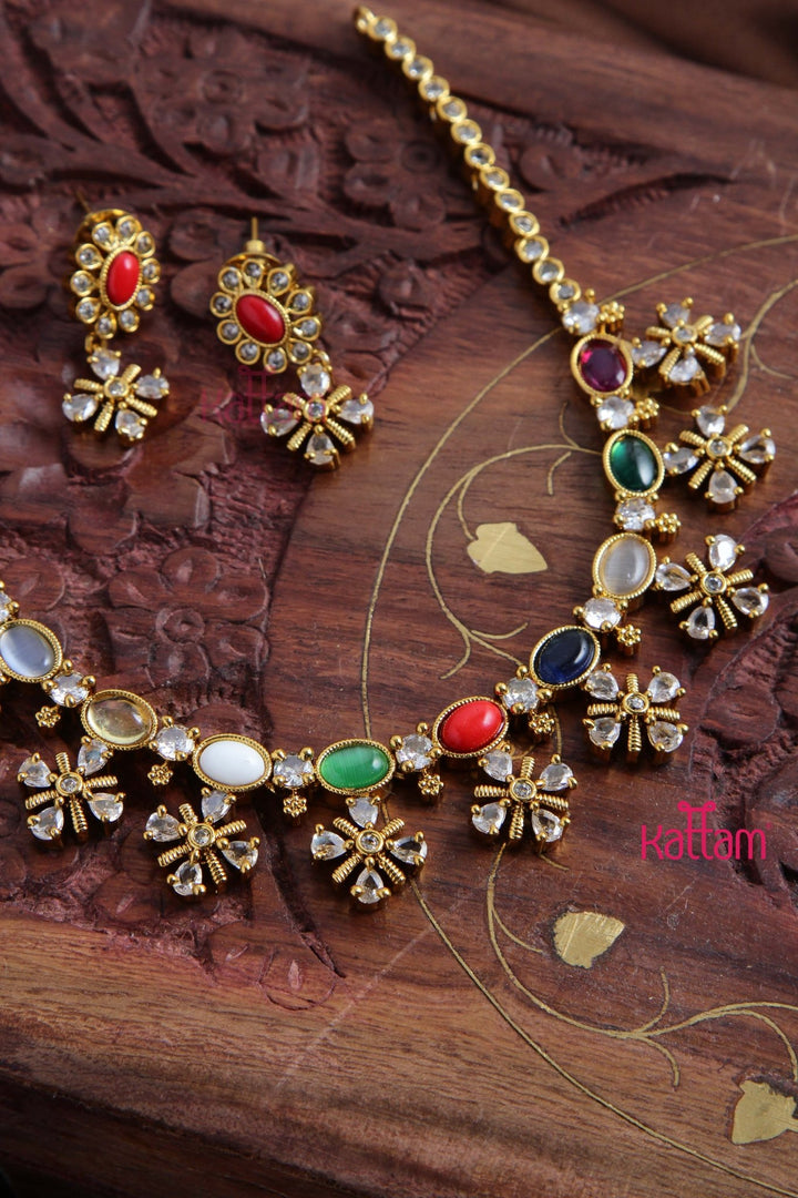 Navarathna Stone Choker - N2973