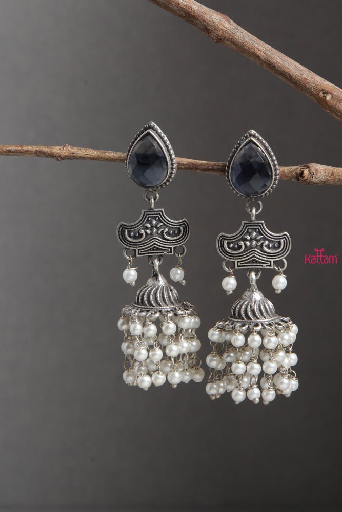 Navy Blue Ziya Earrings - E349