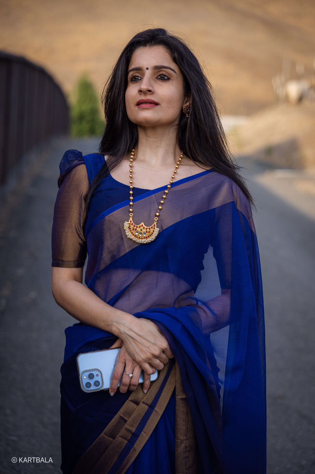 Nila - Half Moon Pendant Ball Necklace - N379