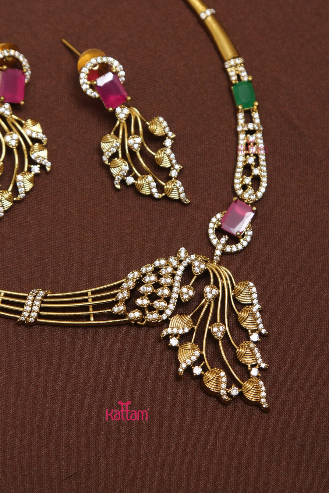 Nirosha - Peacock Multi Hasli Choker - N5228