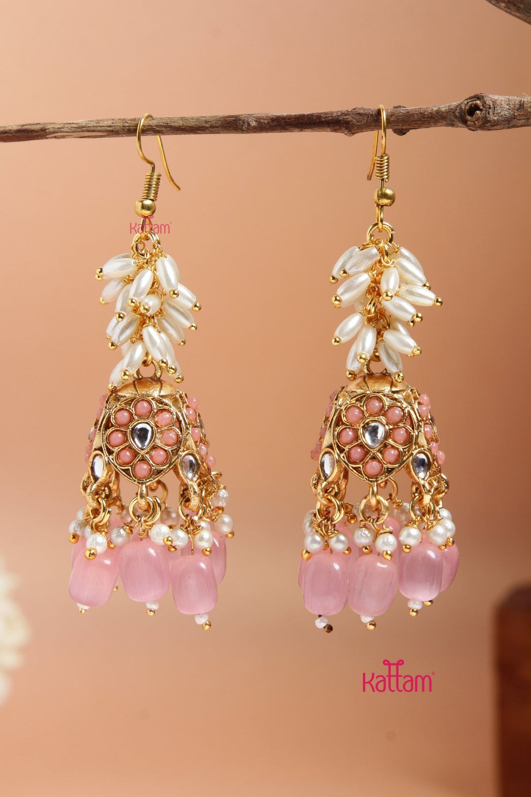 Nisha - Pearl Hook Jhumka Design 4 - E925