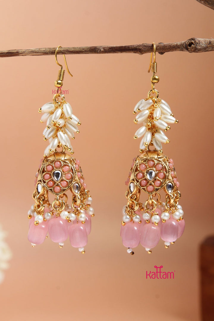 Nisha - Pearl Hook Jhumka Design 4 - E925