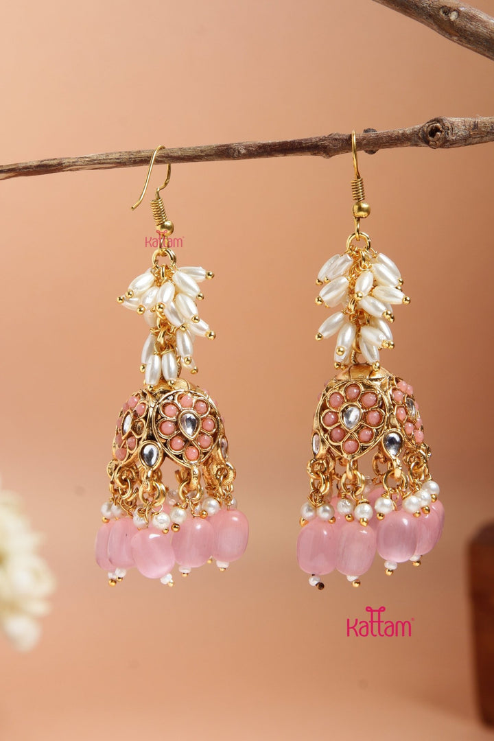 Nisha - Pearl Hook Jhumka Design 4 - E925