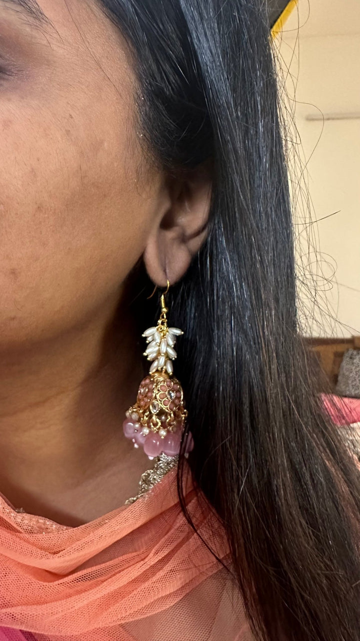Nisha - Pearl Hook Jhumka Design 4 - E925