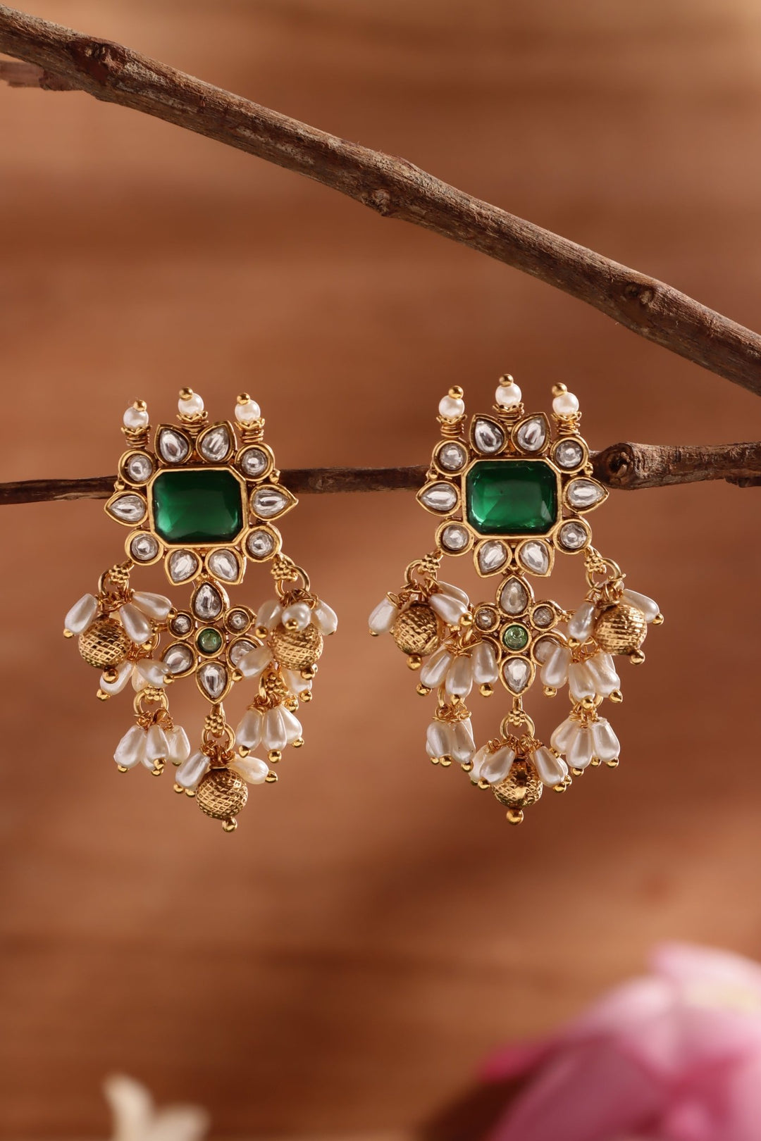 Nithra - Pearls Statement Earring - E1487