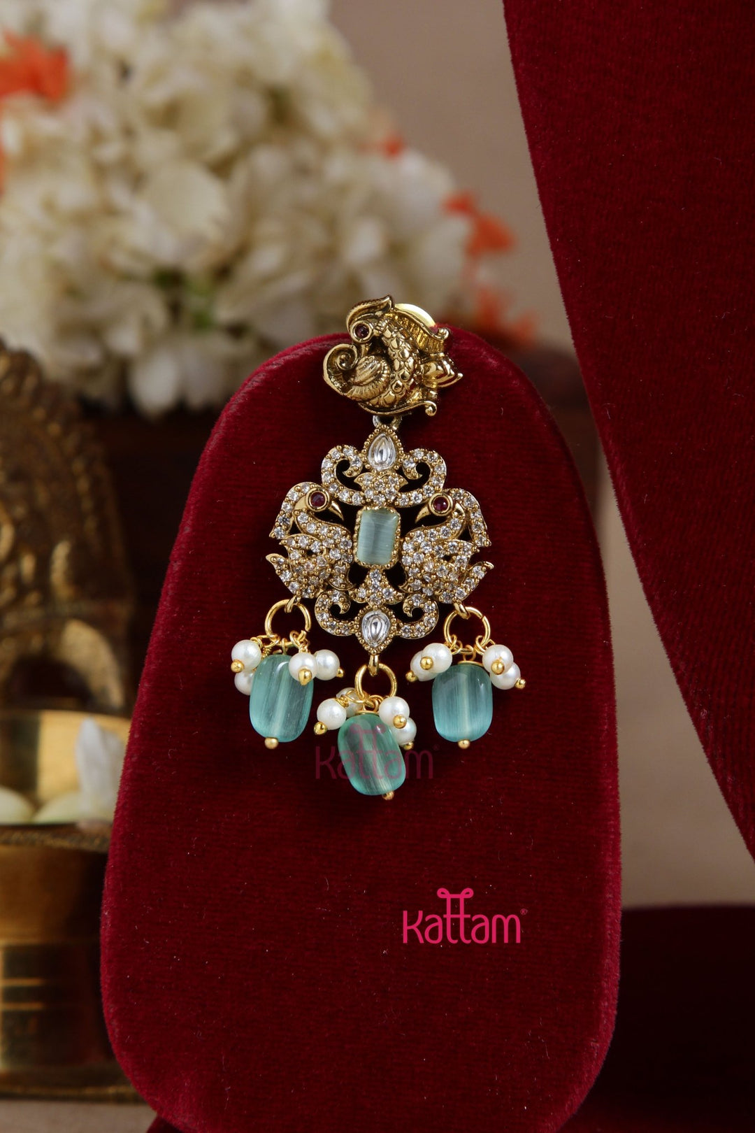 Nithya Perumal Necklace - Pastel Green - N6090