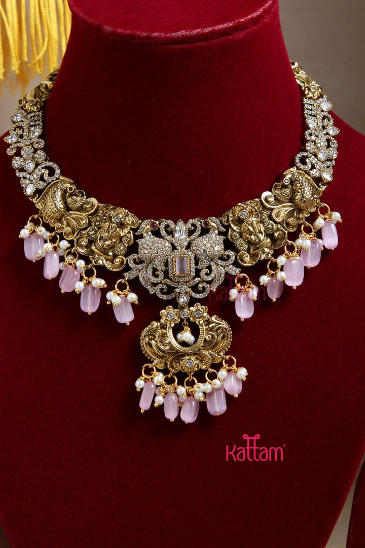 Nithya Perumal Necklace - Pastel Pink - N6089