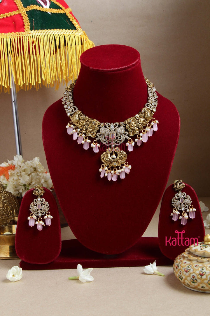 Nithya Perumal Necklace - Pastel Pink - N6089