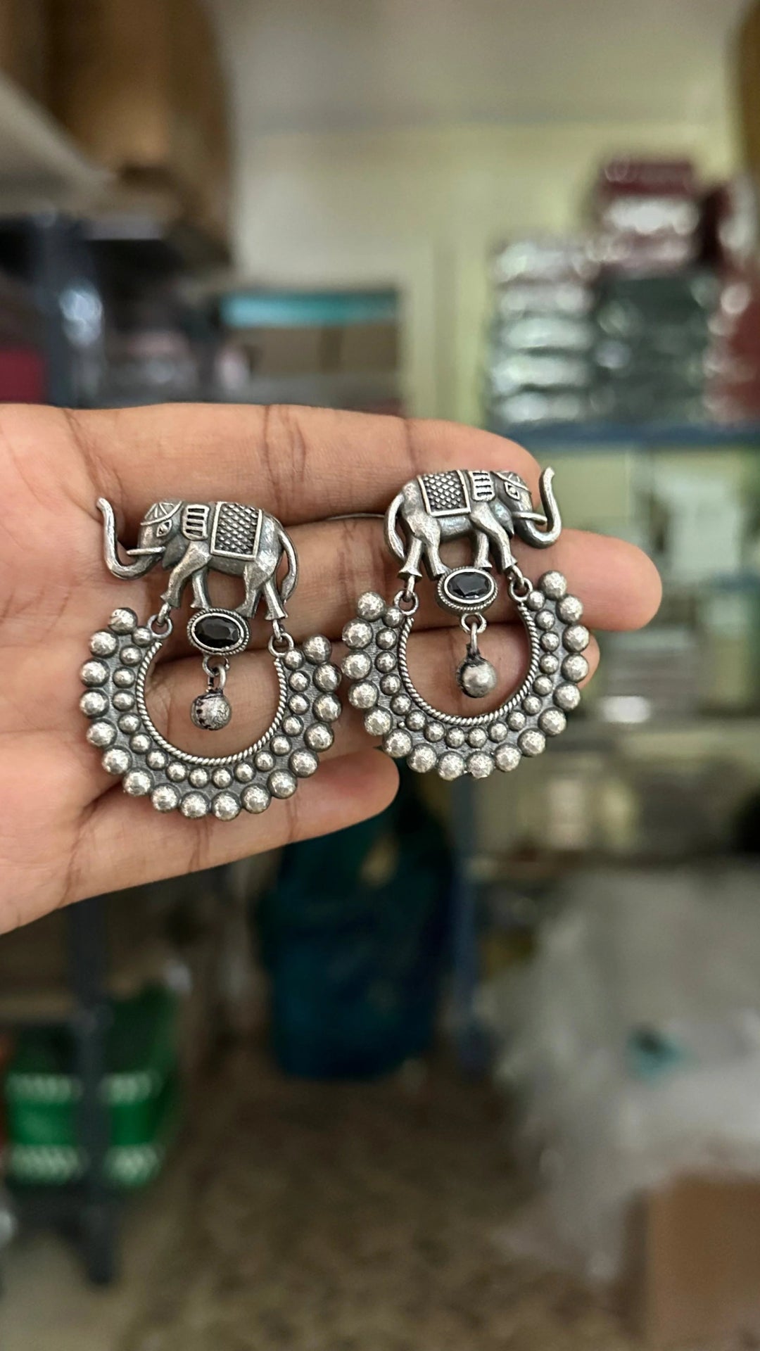 Oxidised Trendy Elephant Earring - E629