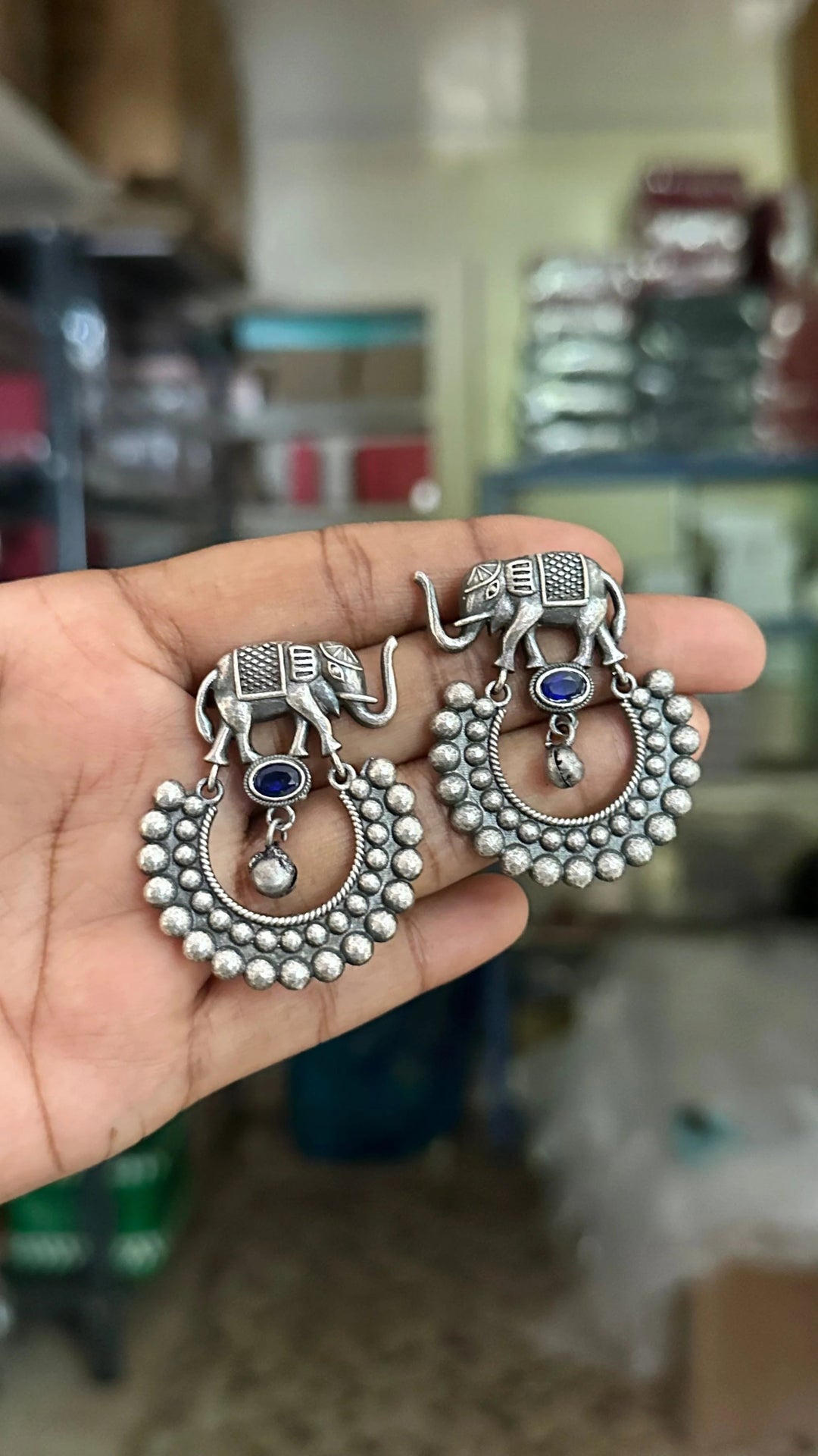 Oxidised Trendy Elephant Earring - E629B