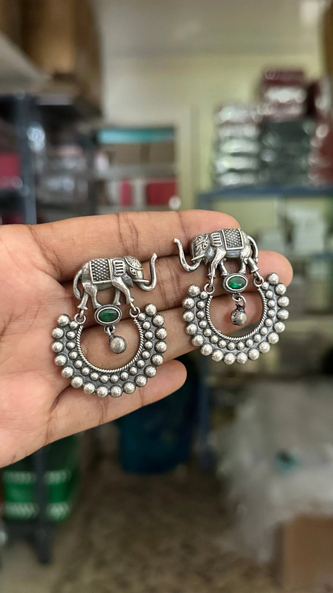 Oxidised Trendy Elephant Earring - E629G