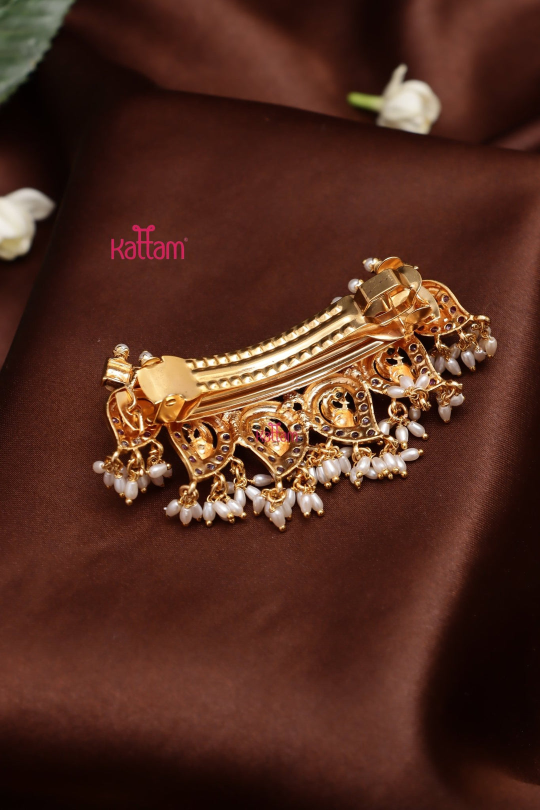 Paisley Peacock pearl Hair Clip - HC155