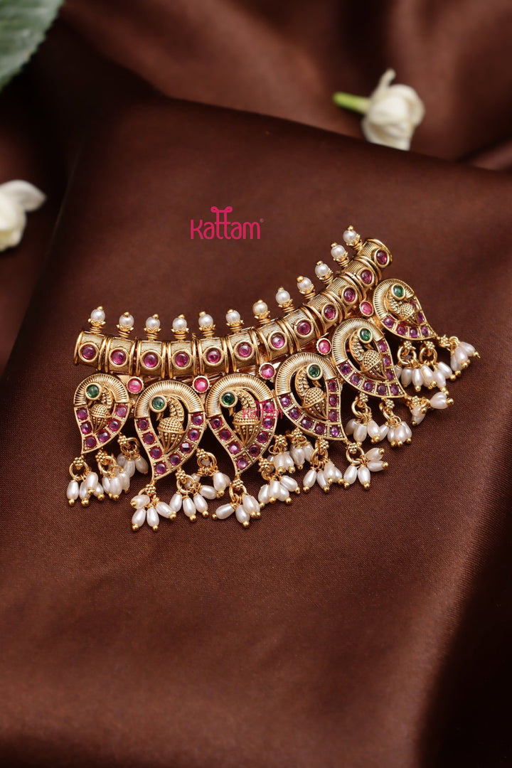 Paisley Peacock pearl Hair Clip - HC155