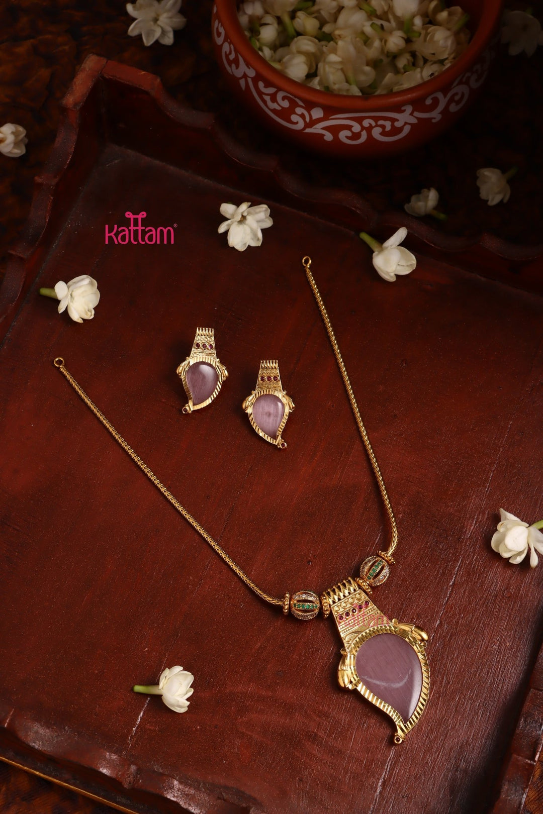 Palakka Manga Necklace - Light Pink - N3403
