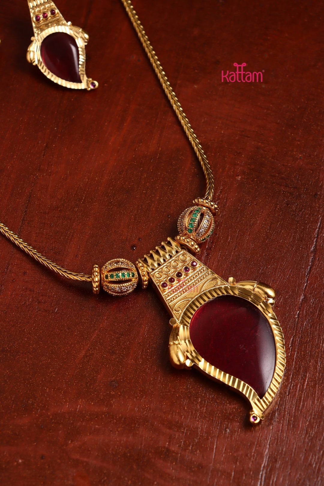 Palakka Manga Necklace Red Kattam