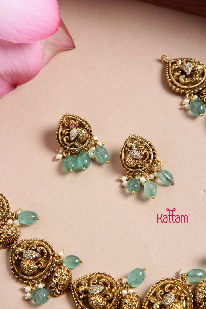 Pallavi Antique Peacock Choker - N3184