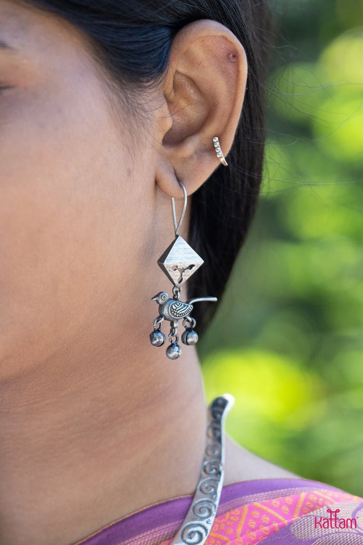 Parrot Ghungroo Silver Earrings - E199