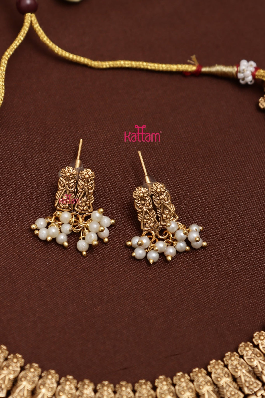 Patterned Pearl Choker Set - N4028