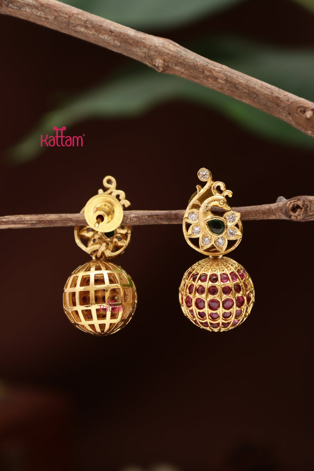 Peacock Ball Jhumka - E1406
