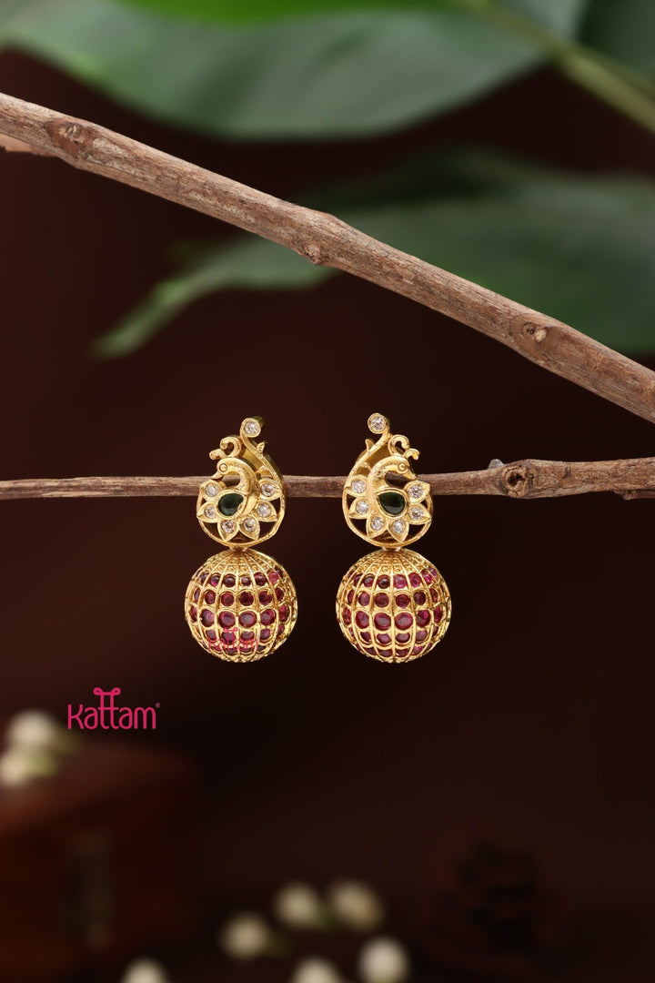 Peacock Ball Jhumka - E1406