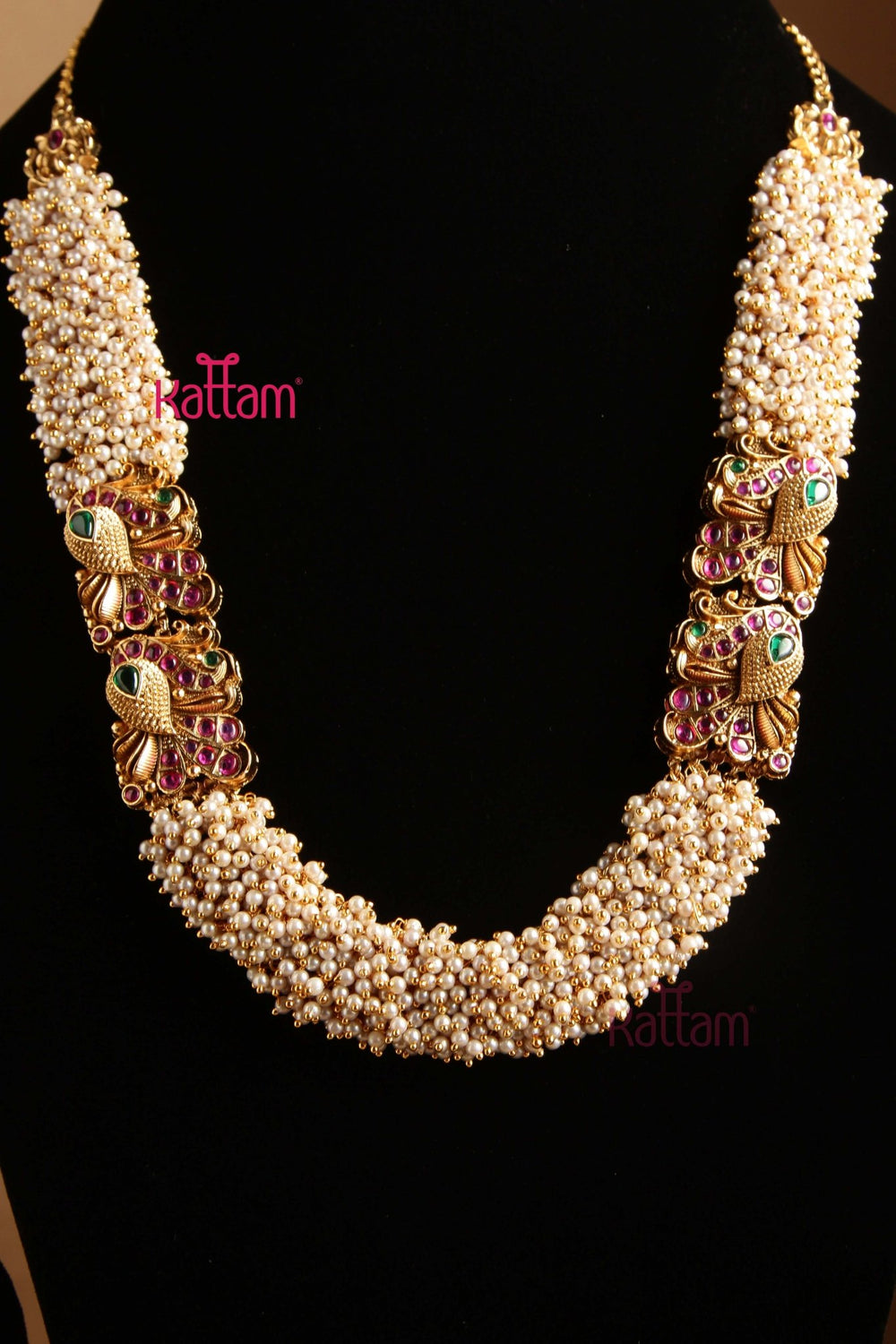 Peacock Cluster Pearl Necklace - N2887