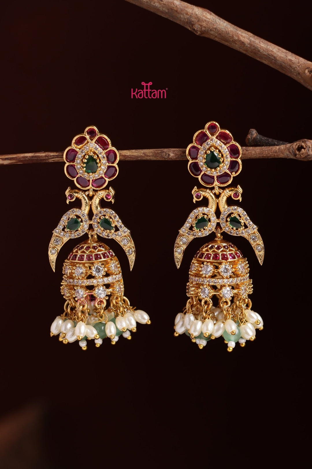 Peacock Ethnic Jhumka - E1106