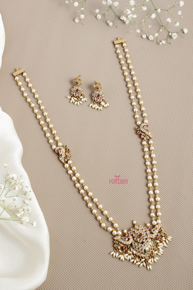 Peacock Floral Stone Pearl Mid length Haram - N2612