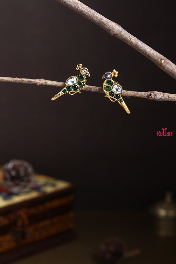 Peacock Green Earrings - E309