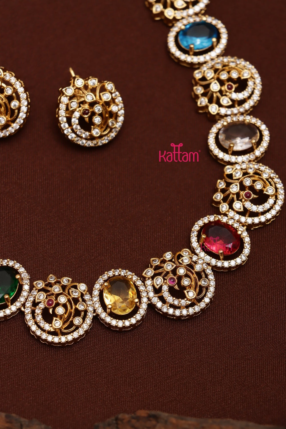 Peacock Multistone Choker - N3706