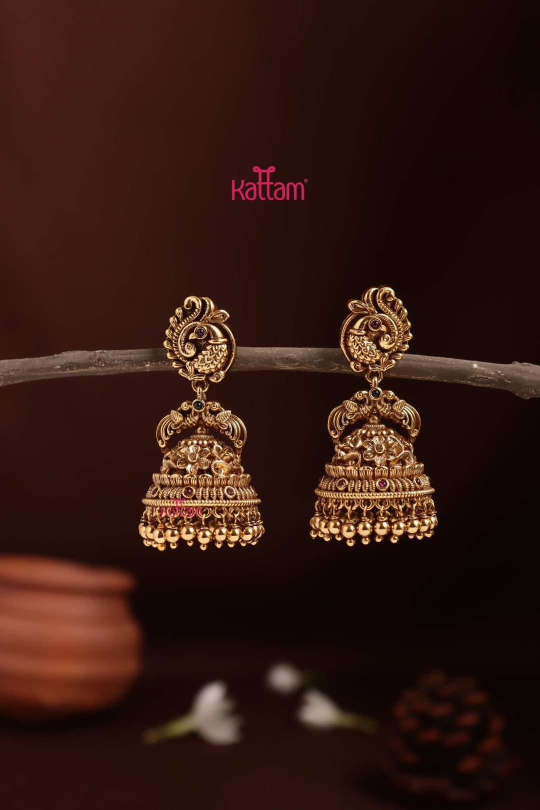 Peacock Nagas Jhumka - E1337