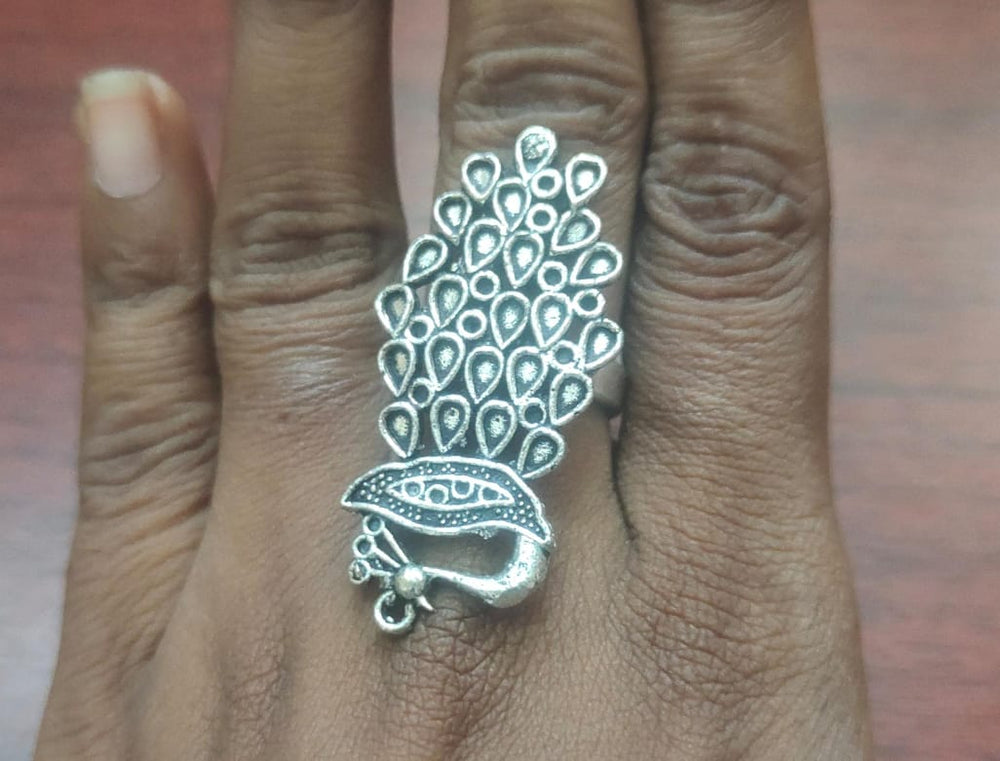 Peacock Oxidised Ring - R9