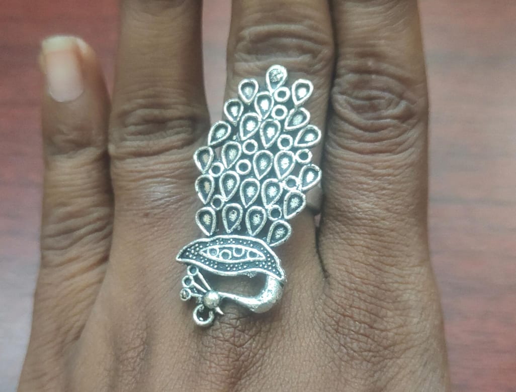 Peacock Oxidised Ring - R9