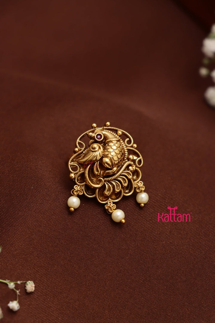 Peacock Pearl Ethnic Ring ( Adjustable ) - R71