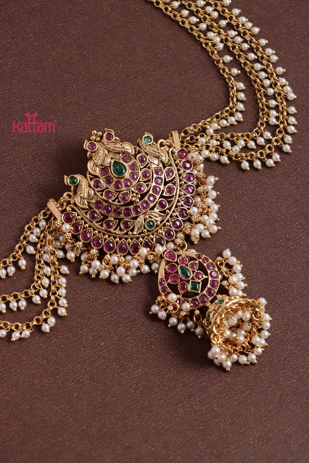 Peacock Pearll Thilak Bun Billai - JB166
