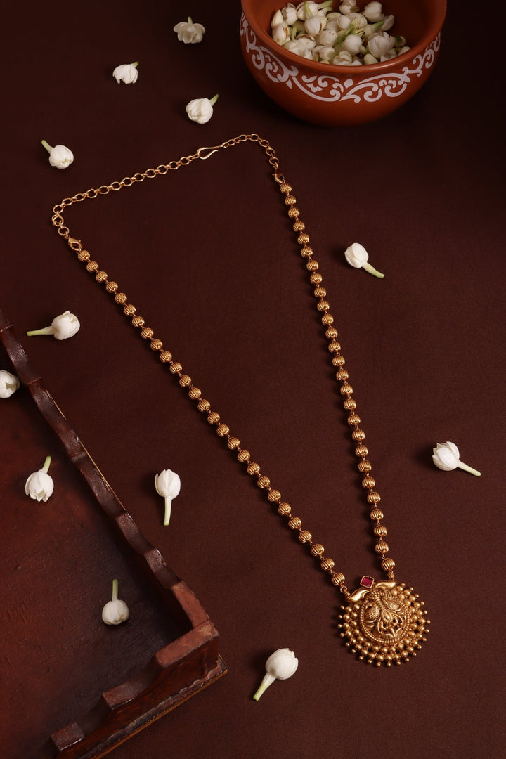 Peacock Pendant Chain ( No Earrings ) - N4112