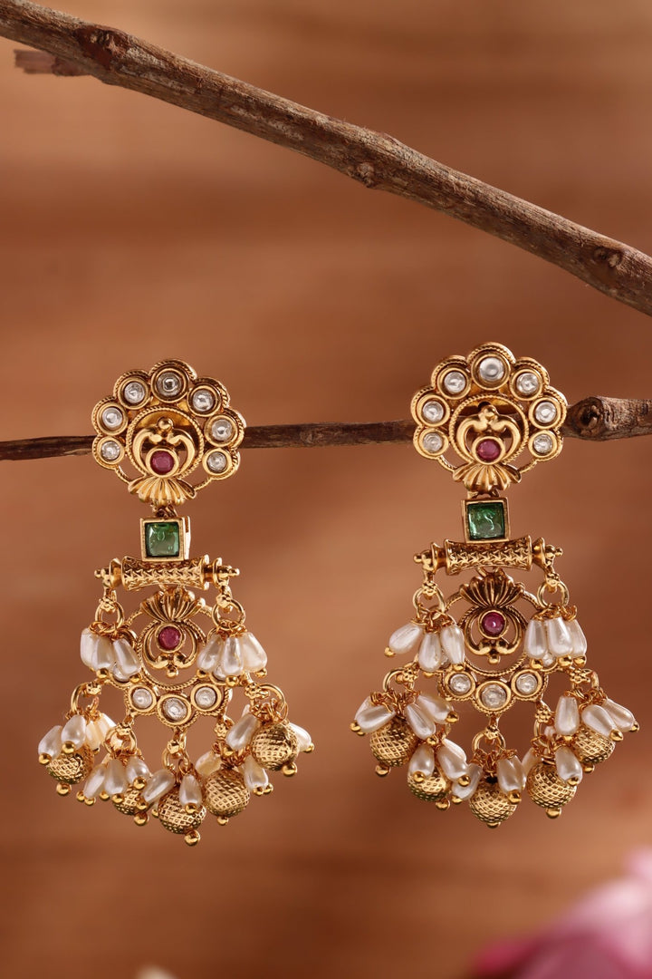 Peacock Rice Pearls Mulstistone Earring - E1491