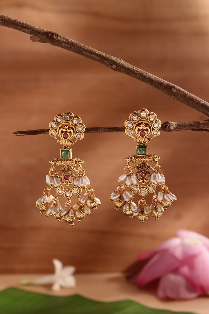 Peacock Rice Pearls Mulstistone Earring - E1491
